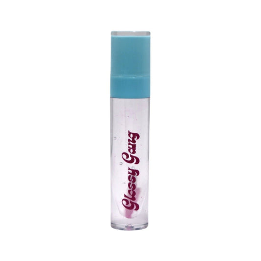 Icey (Lip Oil) - Glossy Gang Close - up of shimmering glitter gloss applied to lips, showcasing a sparkly, reflective finish."